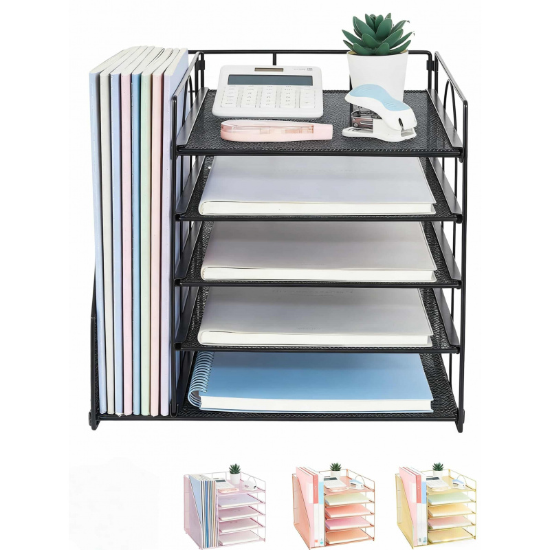 File Cabinet - ชั้นวางเอกสาร 5 ชั้น สำหรับจัดเก็บเอกสารบนโต๊ะทำงาน กล่องเก็บเอกสาร ชั้นวางแฟ้ม