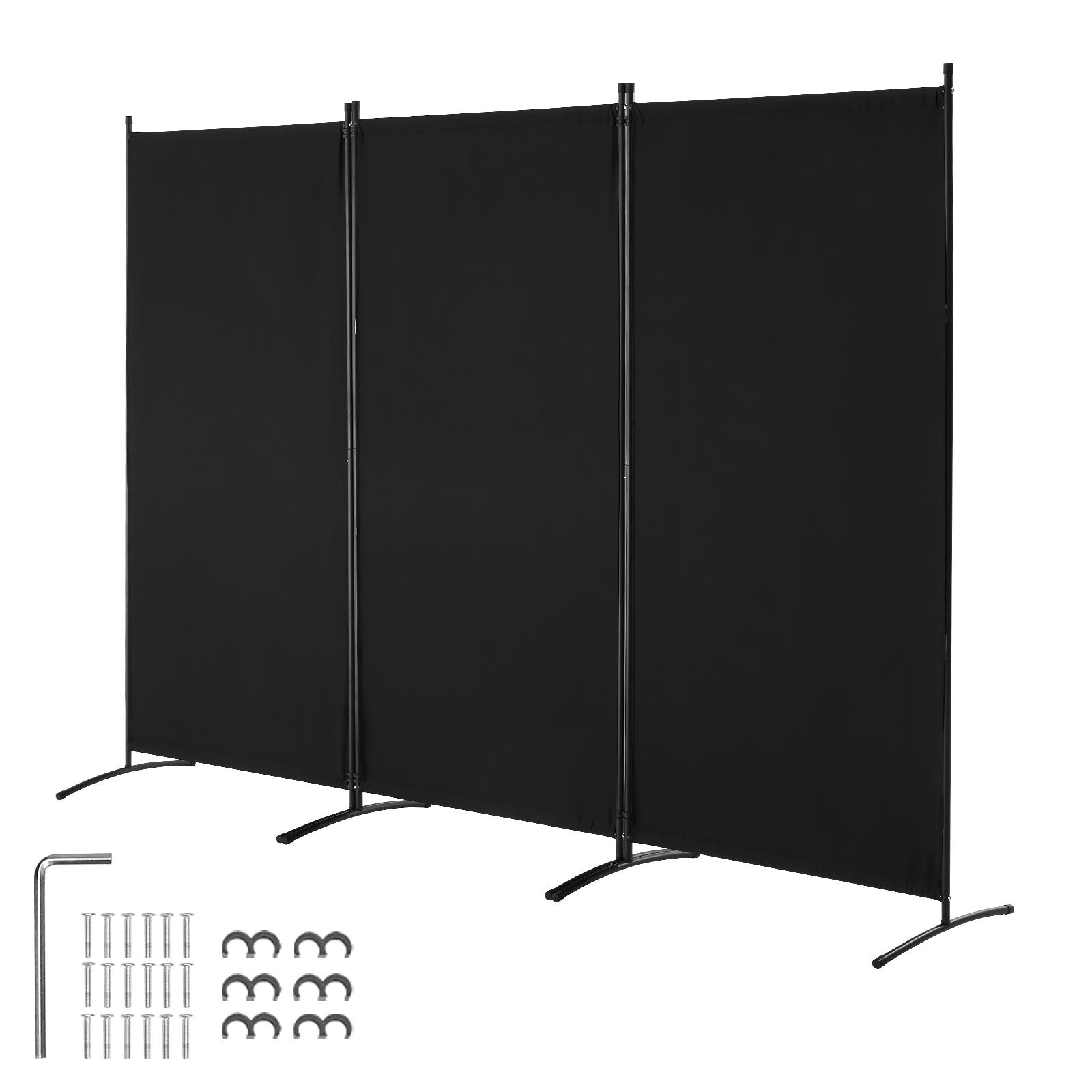 Partition Screen Divider - ฉากกั้นห้องแบบพับได้ 3 แผง ฉากกั้นแบบตั้งอิสระ เคลื่อนย้ายได้ สำหรับสำนักงาน