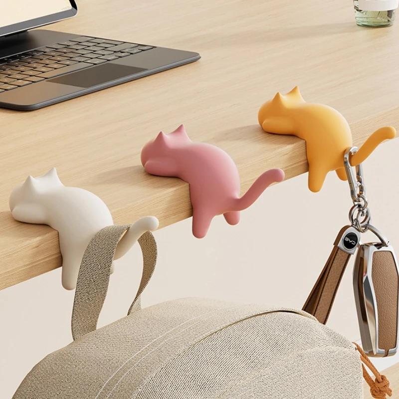 Office Furniture Brands - ตะขอแขวนขอบโต๊ะลายแมวน่ารัก ที่แขวนกระเป๋าทนทาน ที่แขวนกระเป๋าเป้สะพายหลัง ที่แขวนกระเป๋าถือ สำหรับใช้ในบ้าน สำนักงาน