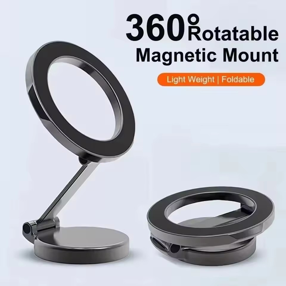 Mobile Pedestal Cabinet - ที่วางโทรศัพท์มือถือในรถยนต์แบบแม่เหล็กพับได้สำหรับ MagSafe 360 ° ขาตั้งแม่เหล็กปรับระดับได้สำหรับติดตั้งในรถยนต์สำหรับ iPhone