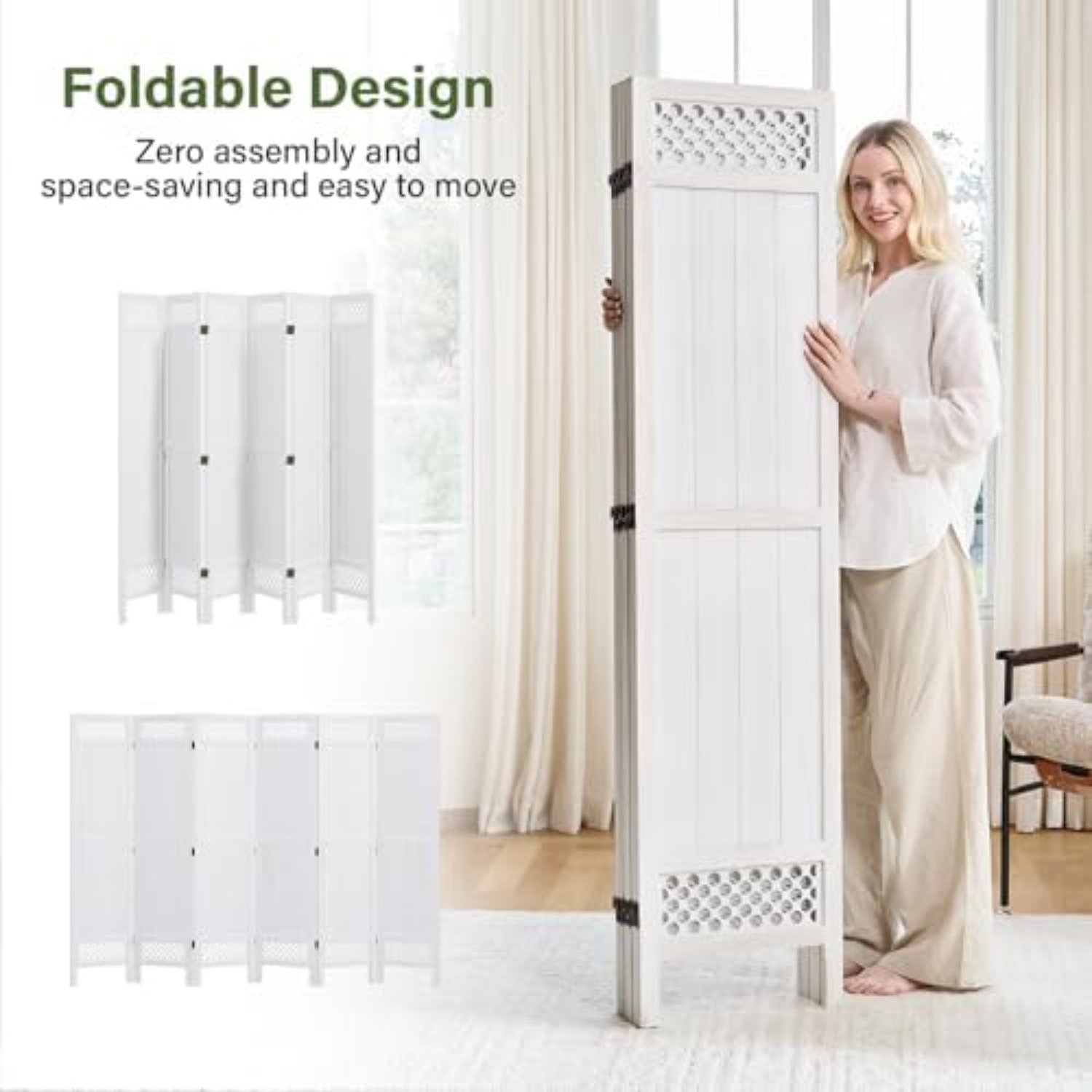แผงกั้นห้องแบบมีม่านบังตา - คว - Partition Screen Divider บทวิจารณ์และราคา