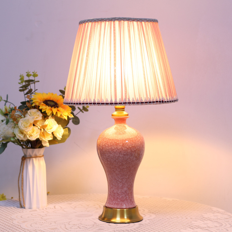 โคมไฟตั้งโต๊ะแจกันเซรามิกจิ่งเ - Desk Lamp บทวิจารณ์และราคา